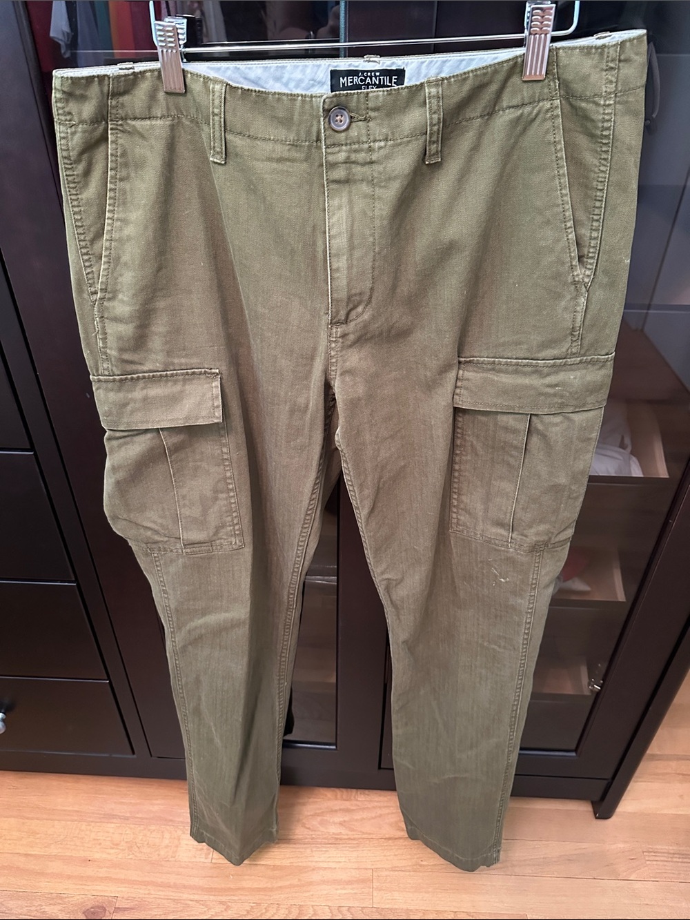 J. Crew Mercantile Men's Olive Cargo Pants with Utility Pockets